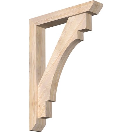Ekena Millwork Merced Slat Smooth Bracket w/ Offset Brace, Douglas Fir, 5 1/2"W x 32"D x 44"H BKT0604X32X44MRC06SDF